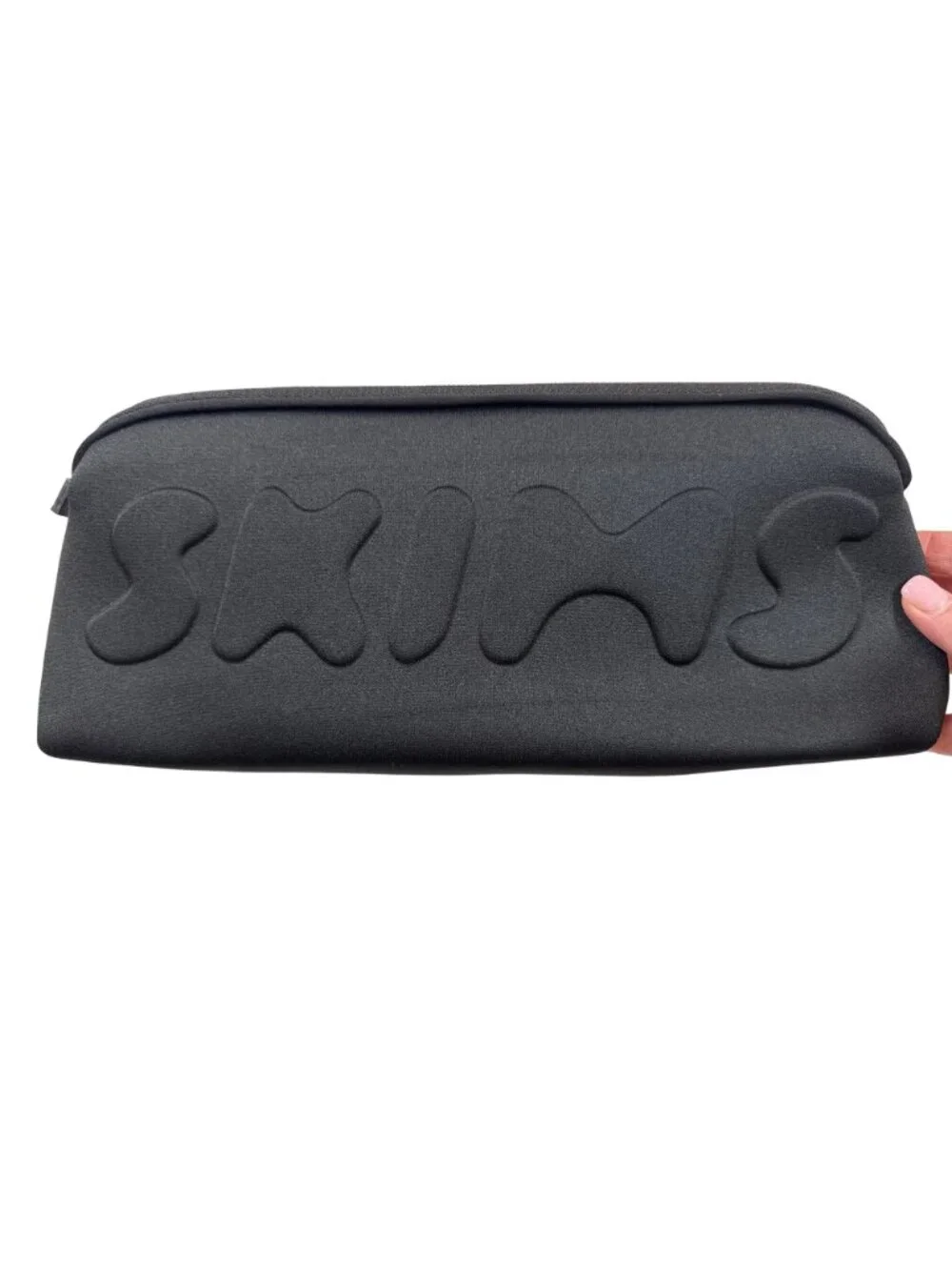 Skims Neoprene Clutch Zip Pouch in Soft Black